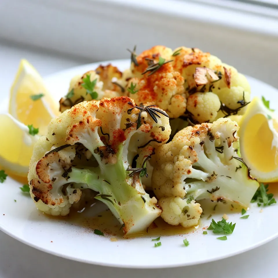Garlic Herb Roasted Cauliflower Köstliches Rezept