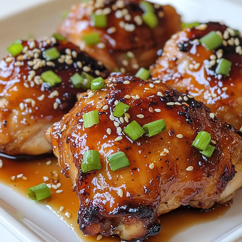 Süße Teriyaki-Hühnchenkeulen einfache und schmackhafte Mahlzeit