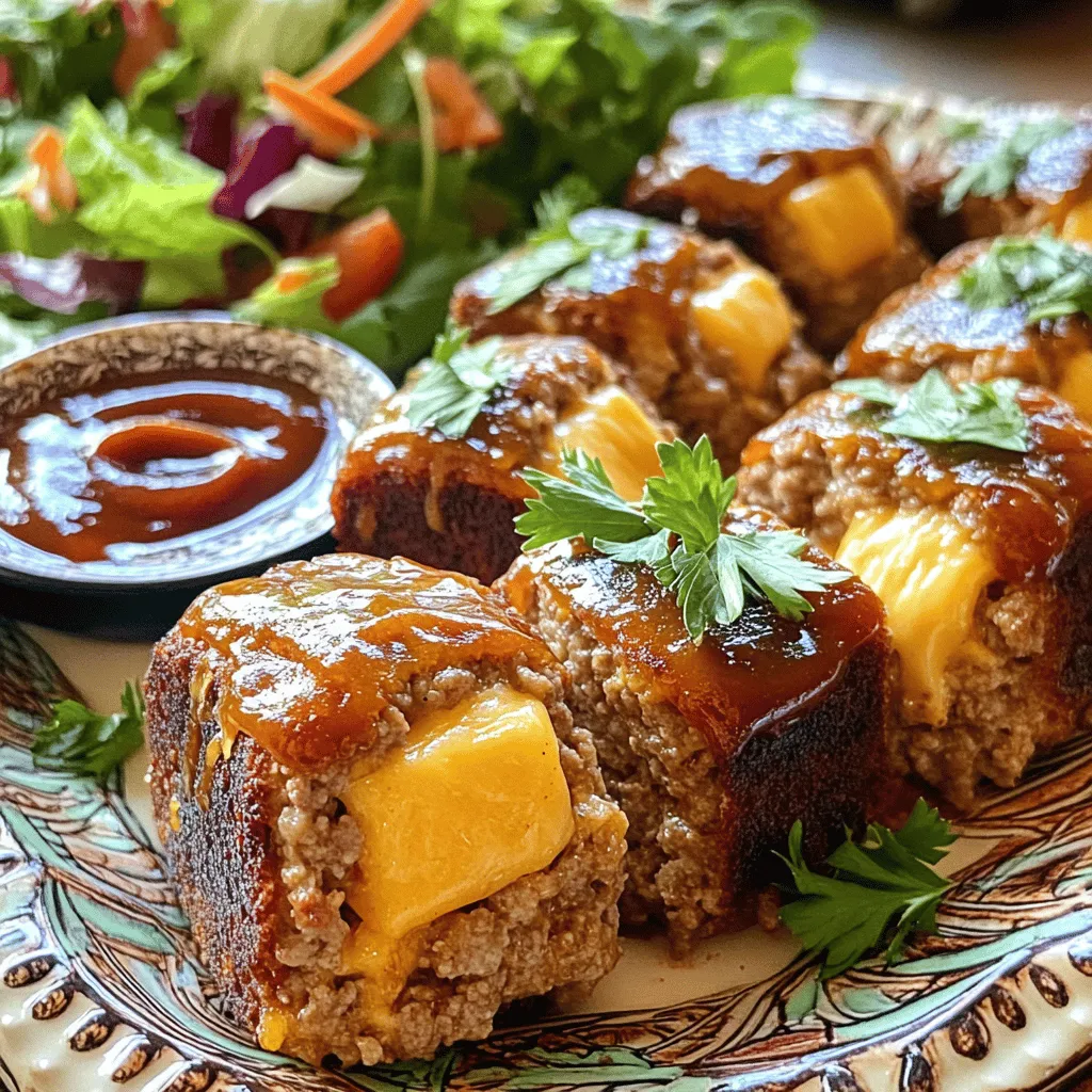 Cheddar-Stuffed Meatloaf Morsels Rezept Köstlicher Snack