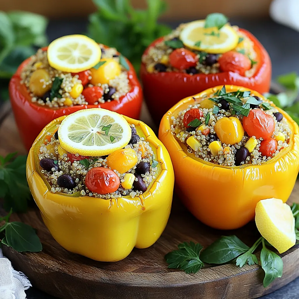 Lemon Herb Quinoa Stuffed Peppers Leckeres Rezept
