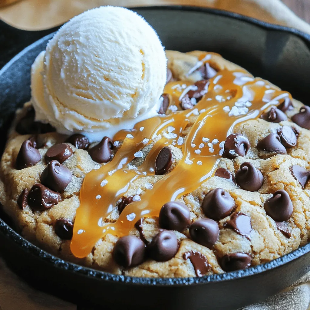 Salted Caramel Chocolate Chip Skillet Cookie Genuss