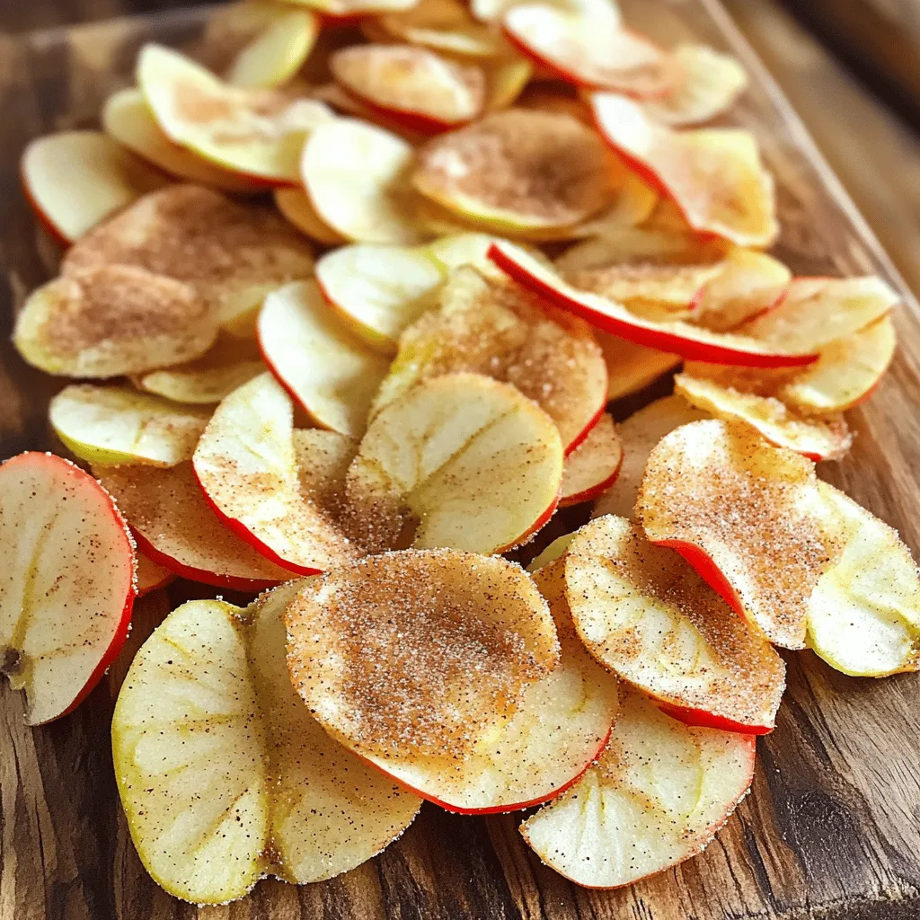Cinnamon Sugar Apple Chips Leckerer Snack Spaß