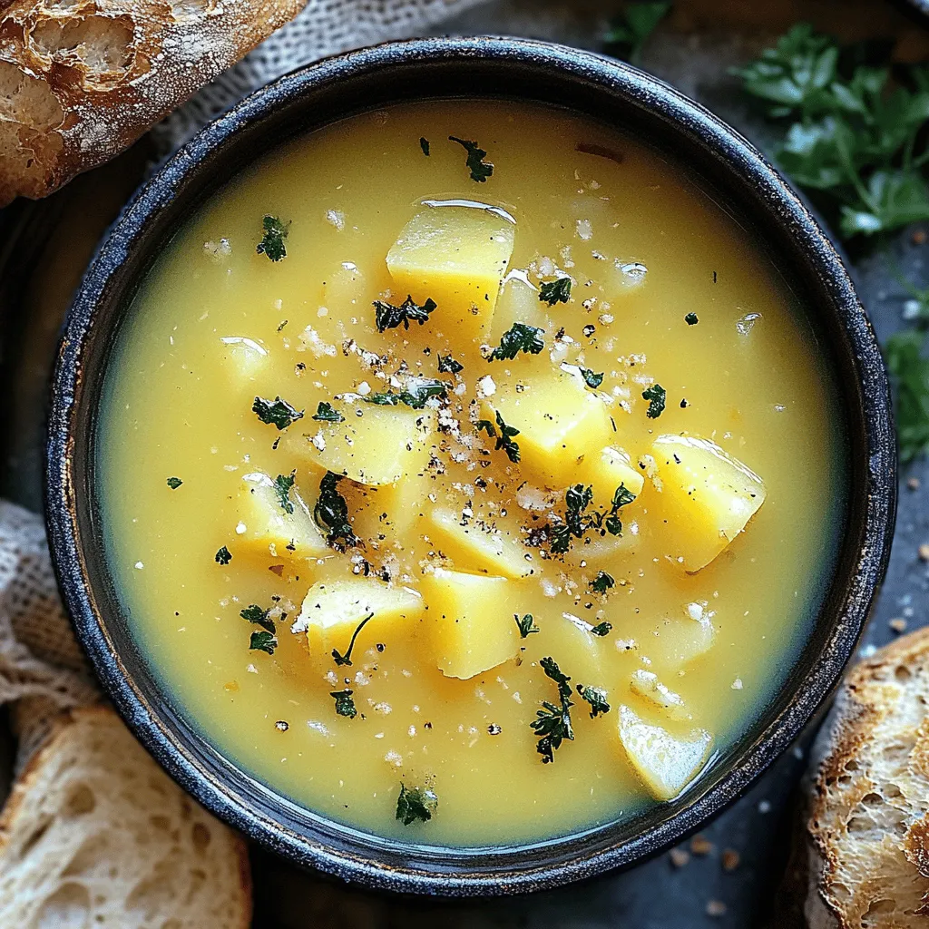 Um die beste deutsche Kartoffelsuppe zu machen, brauchst du einige frische Zutaten. Du benötigst 600 g Kartoffeln, zwei gewürfelte Karotten und eine fein gehackte Zwiebel. Zwei Stangen Sellerie, eine Liter Gemüsebrühe und 200 ml Milch oder Pflanzenmilch sind auch wichtig. Zum Würzen nimmst du Olivenöl, Kreuzkümmel, Salz und Pfeffer. Frische Petersilie dient zum Garnieren.