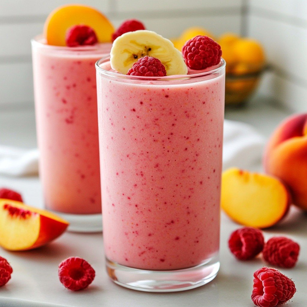 Raspberry Peach Smoothie Leckerer und gesunder Genuss