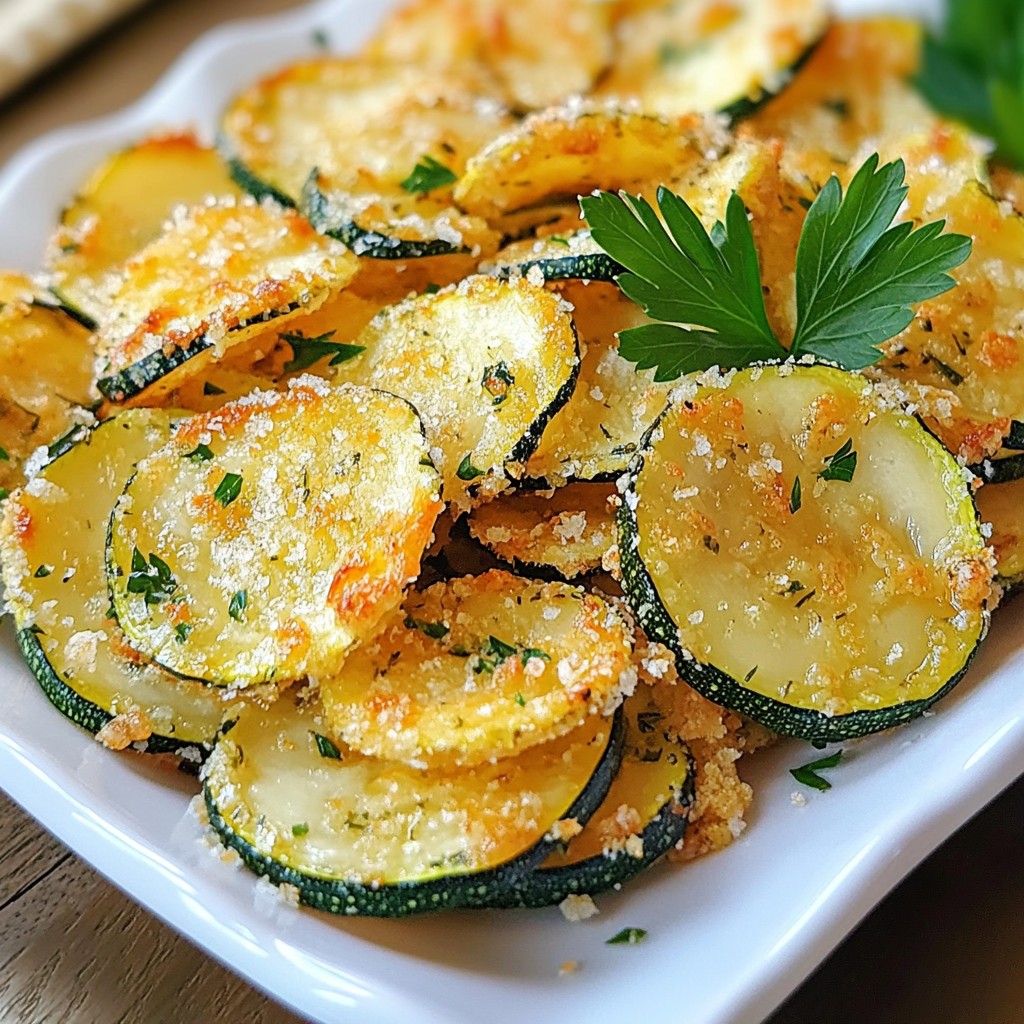 Parmesan Herb Zucchini Chips Knusprig und Lecker