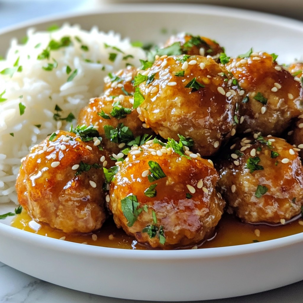 Honey Garlic Chicken Meatballs Einfache und Schnelle Mahlzeit