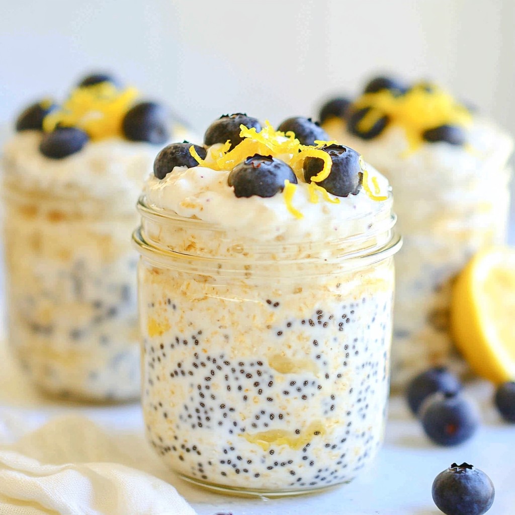 Lemon Blueberry Overnight Oats Frisch und Lecker