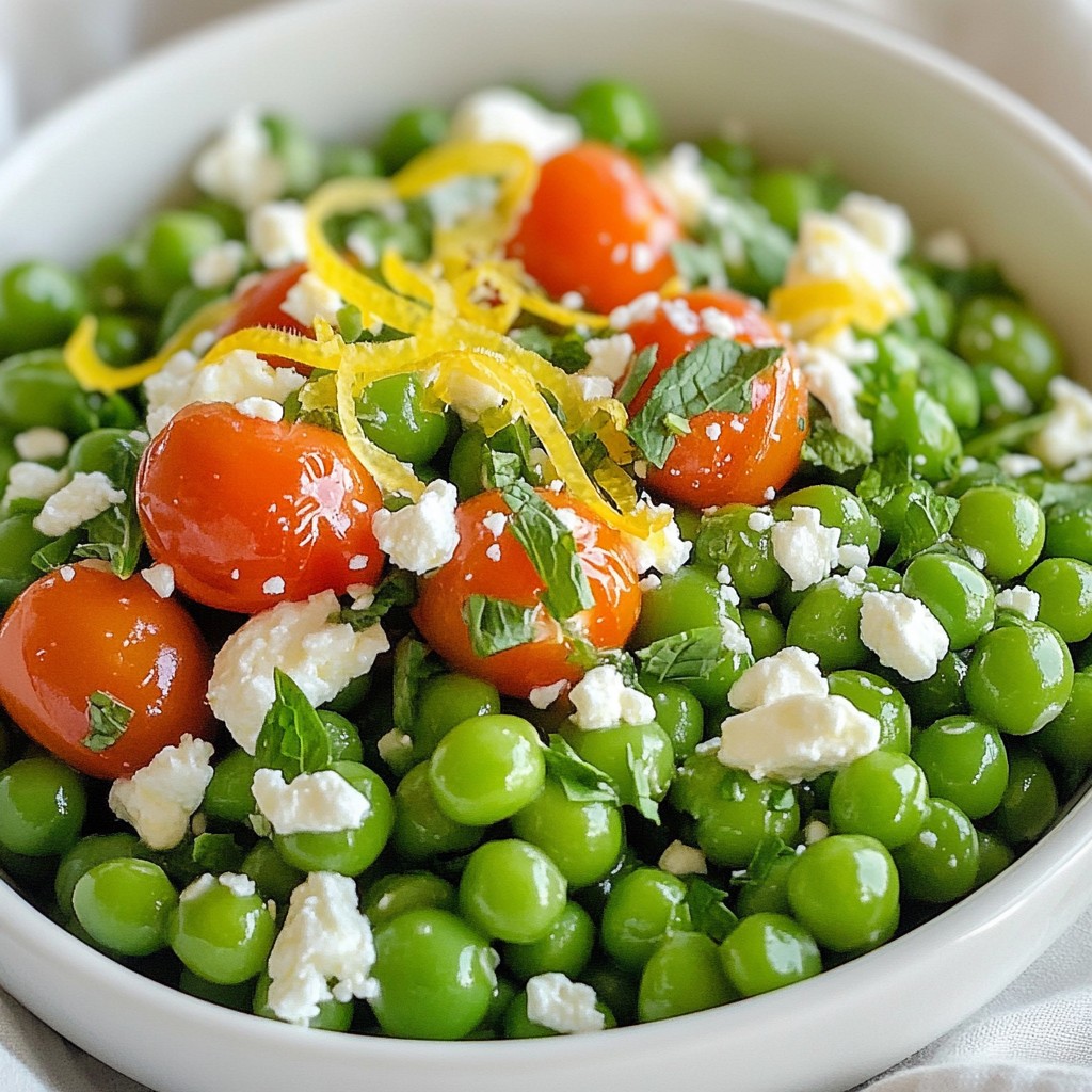 Schnelle Beilage Erbsen mit Minze und Feta Rezept