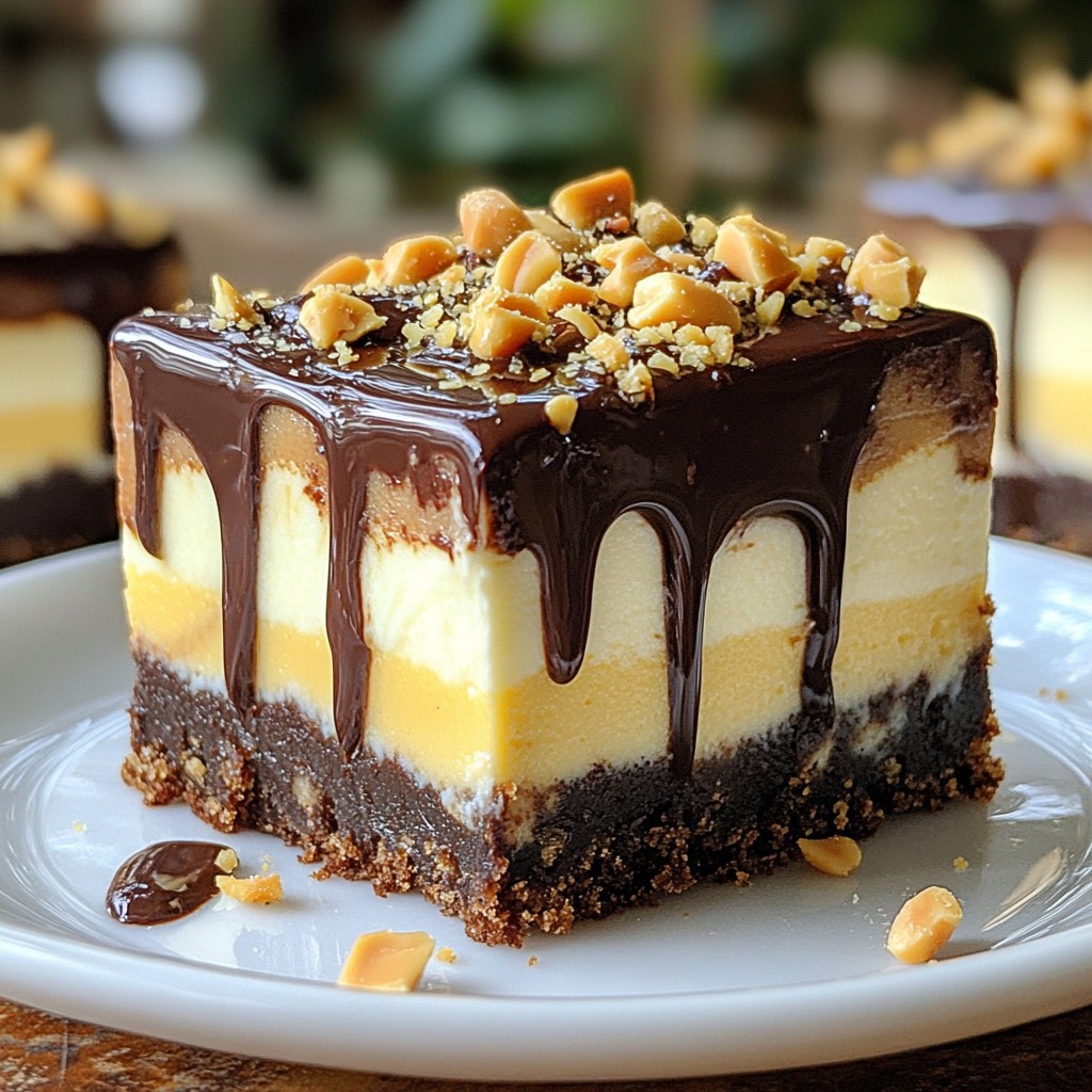 Schokoladen-Erdnussbutter-Käsekuchen Riegel Genuss