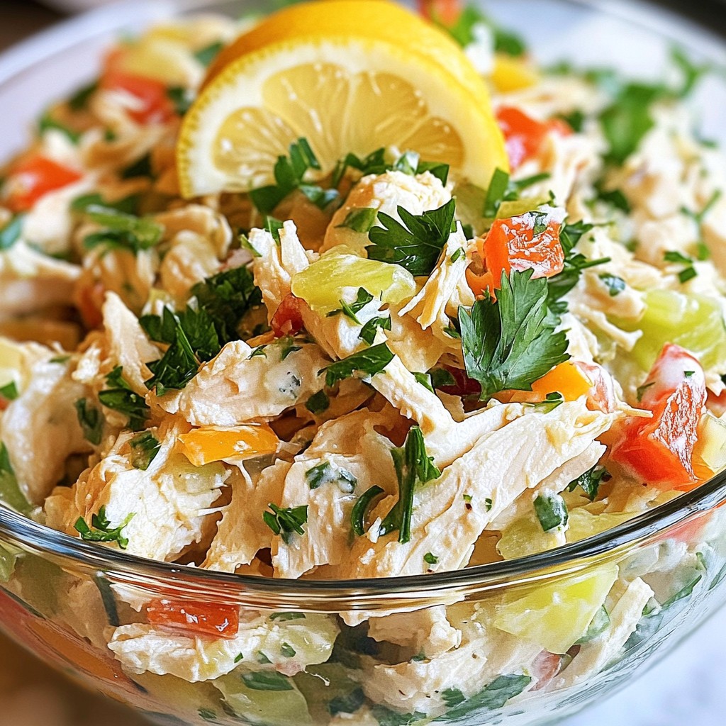 Schneller Lemon Herb Chicken Salad frisch und lecker