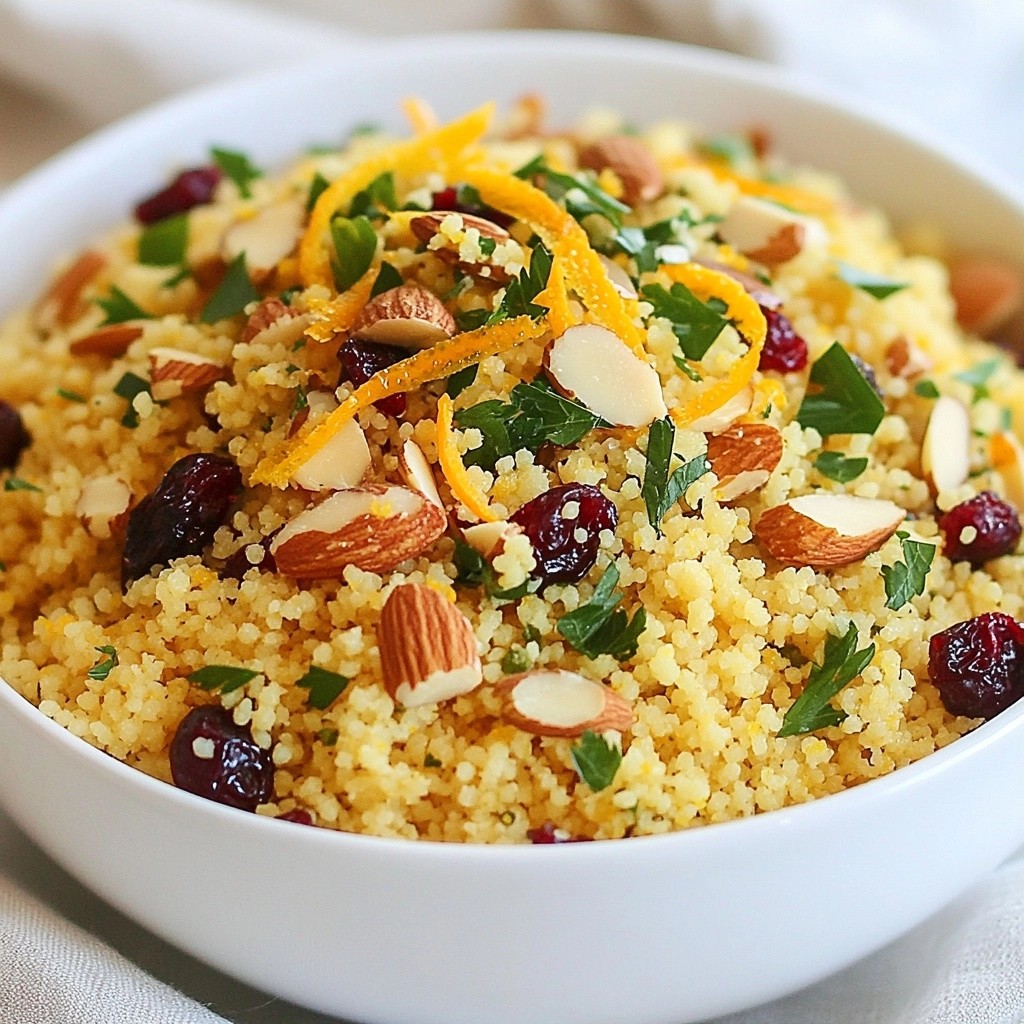 Einfache Beilage Cranberry und Orange Couscous