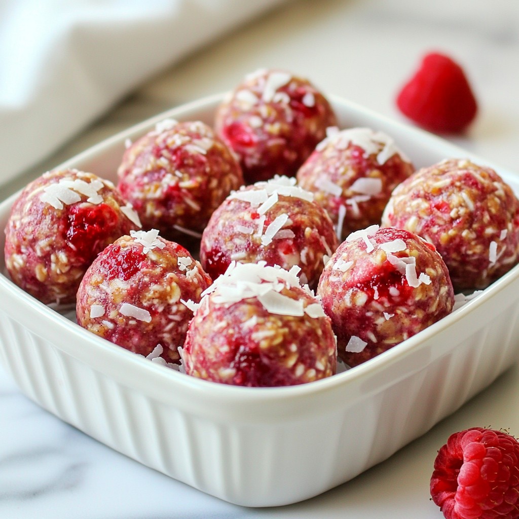 Raspberry Almond Energy Bites Schnelle und gesunde Snacks