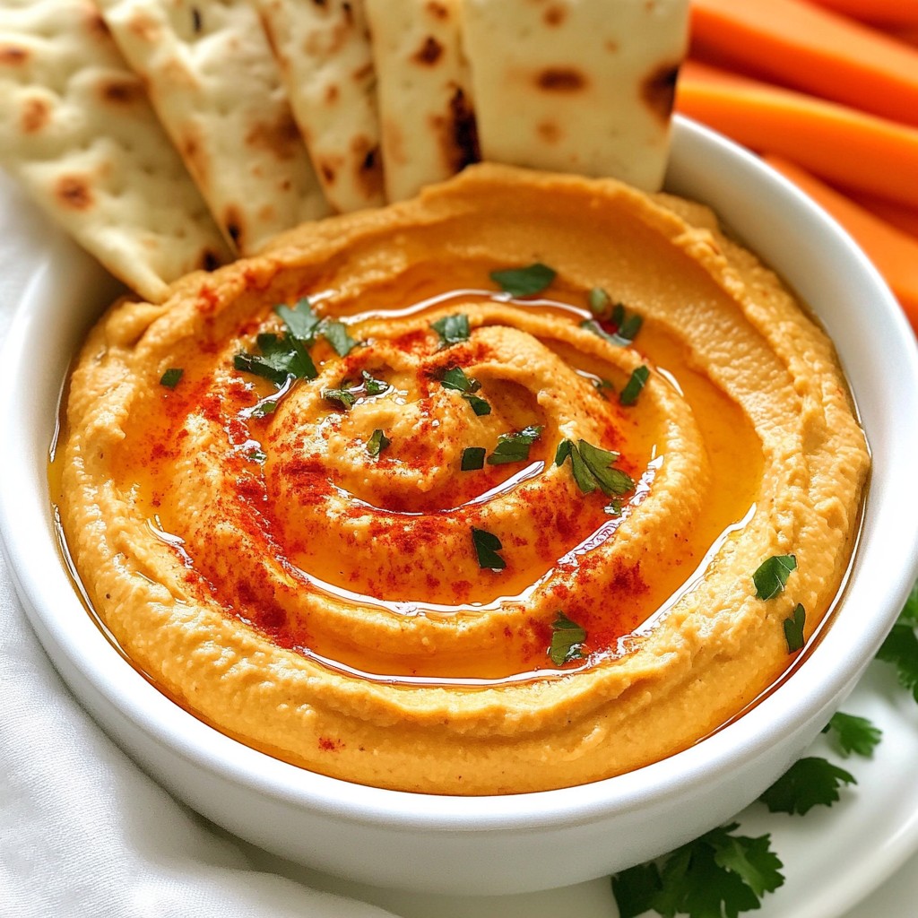 Creamy Roasted Red Pepper Hummus Einfaches Rezept