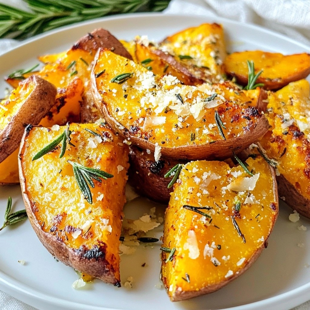 Knusprige Süßkartoffel-Wedges mit Rosmarin Rezept