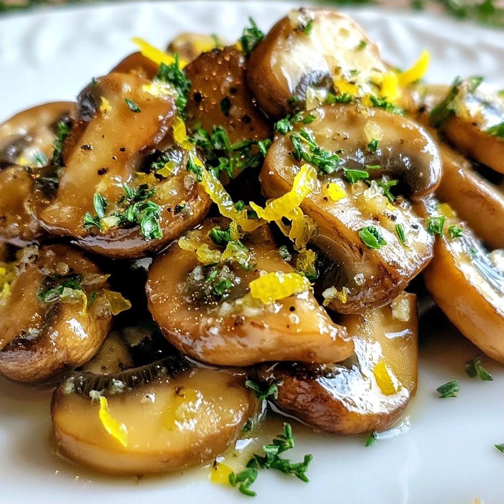 Schnelle Beilage Zitronen-Knoblauch-Pilze