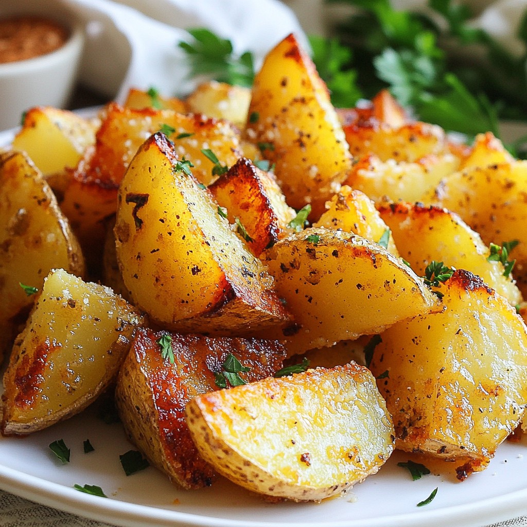 Crispy easy side dish Parmesan Potato Wedges Rezept