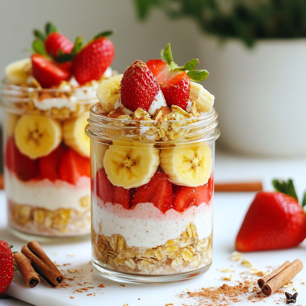 Leckere Strawberry Banana Overnight Oats Rezept