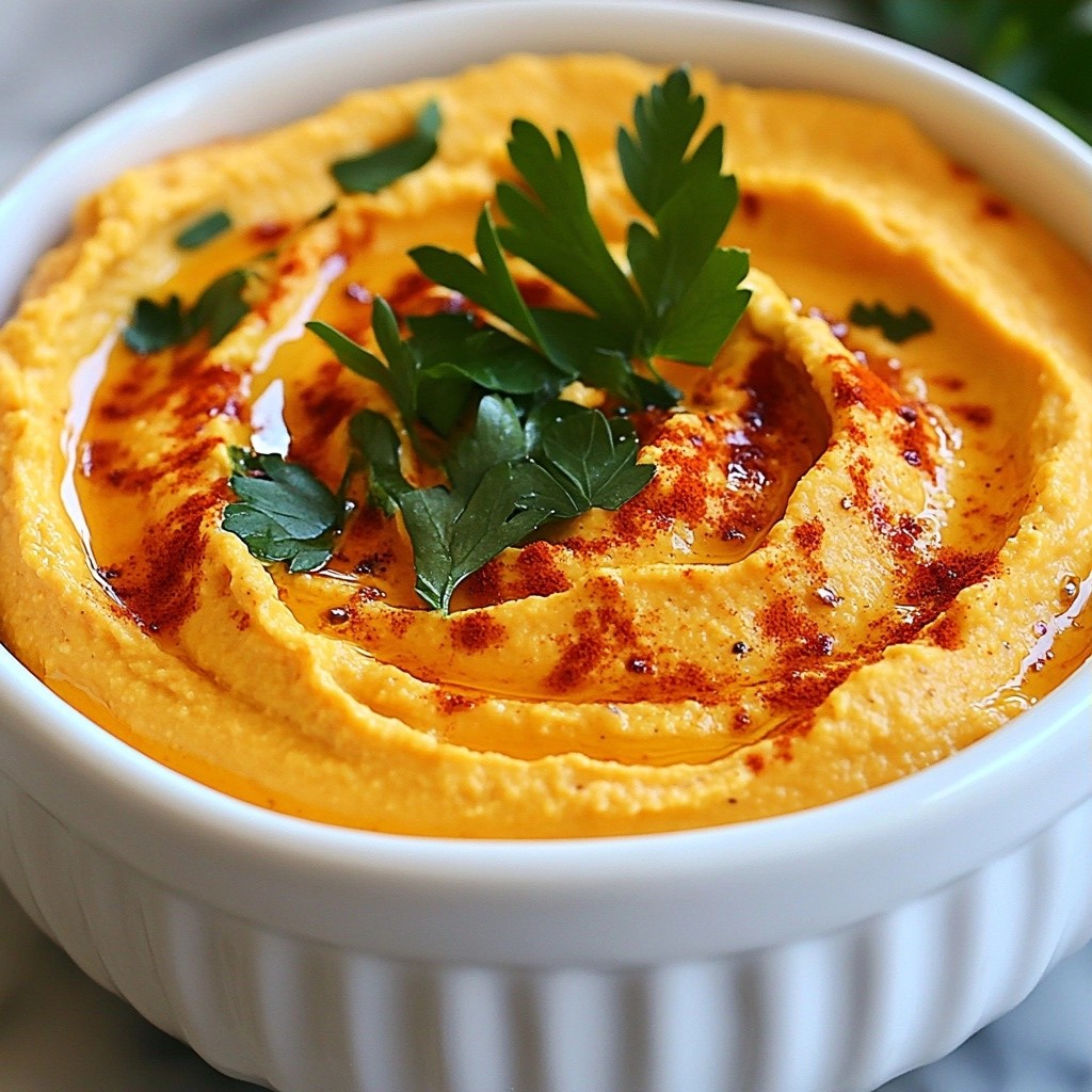 Schnelles Beilagengericht Römerpaprika-Hummus Rezept