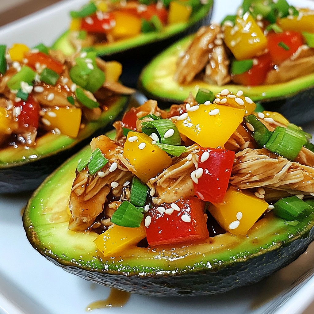 Teriyaki Chicken Stuffed Avocado Einfaches Rezept