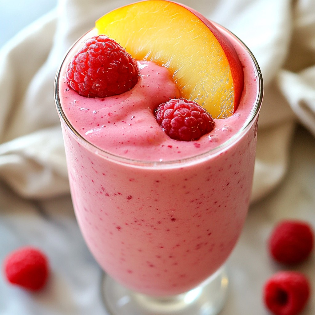 Himbeer-Pfirsich-Smoothie Frisch und Fruchtig lecker