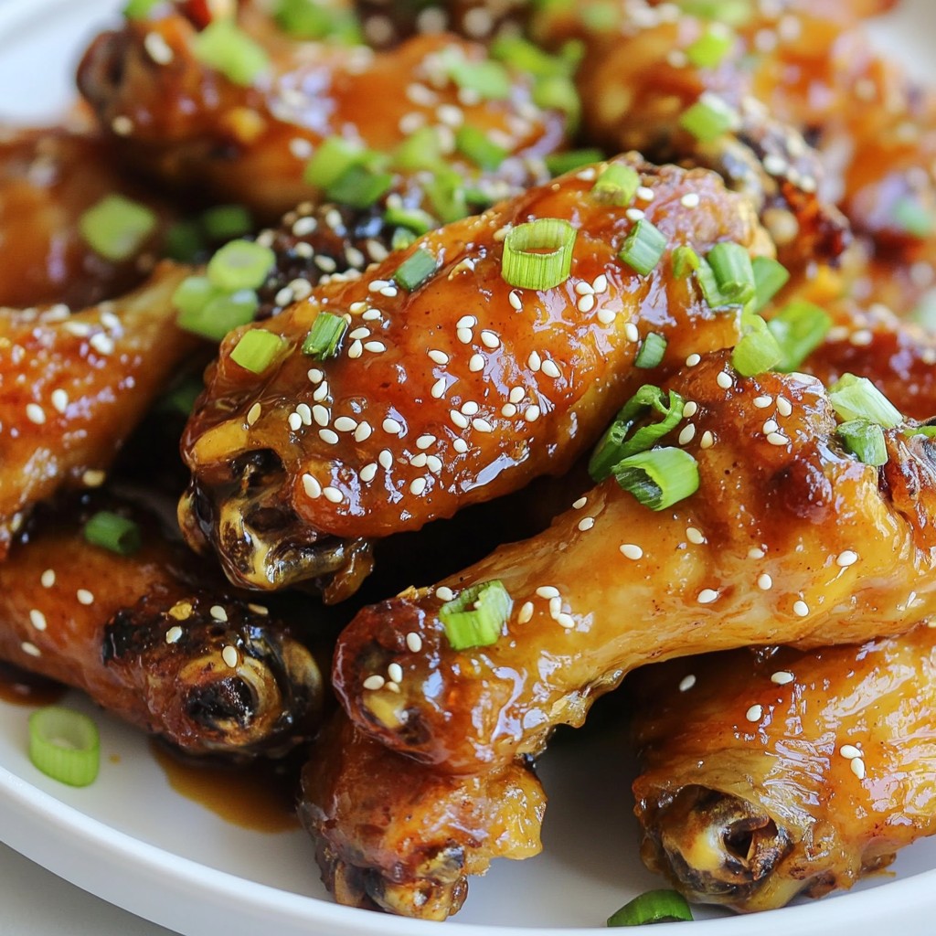 Würzige Honigknoblauch-Hühnchenflügel lecker und einfach