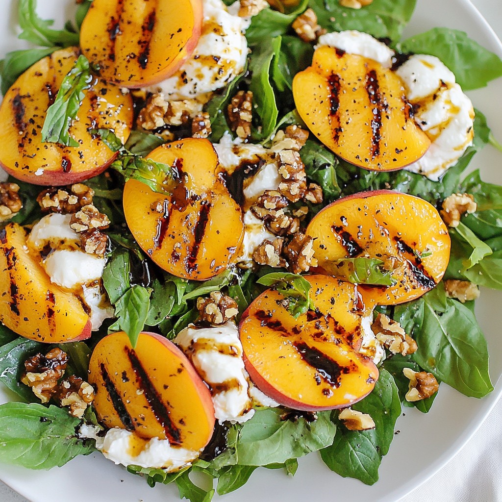 Grilled Peach Burrata Salad Frisch und wunderbar lecker