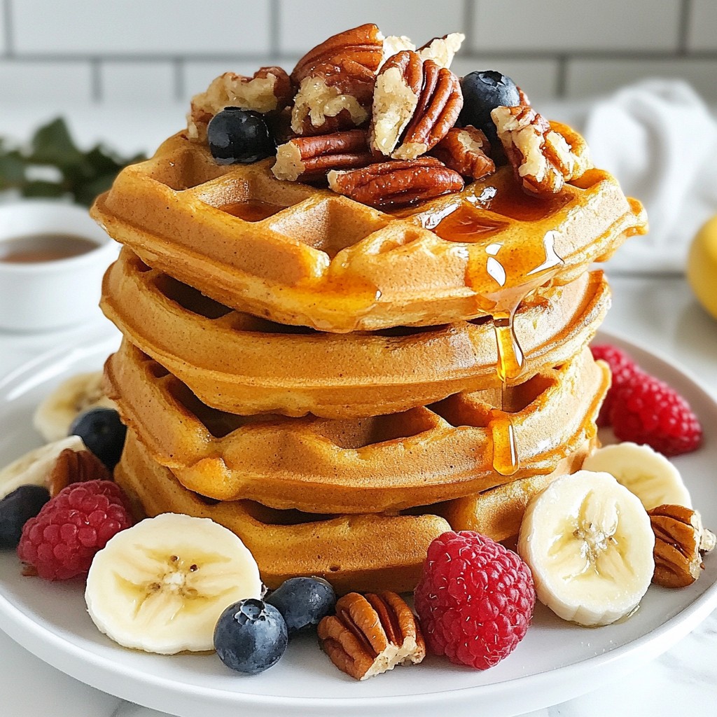 Sweet Potato Maple Pecan Waffles Leckeres Frühstücksvergnügen