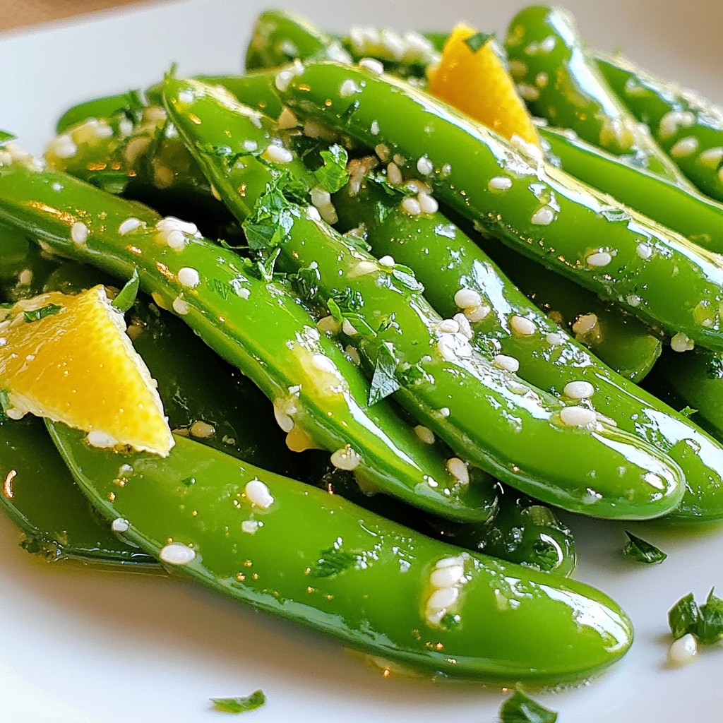 Einfaches seitliches Gericht Lemon Garlic Snap Peas