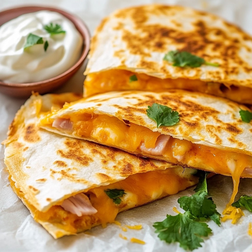 Schnelle Quick Turkey Turkey Ham & Cheese Quesadillas