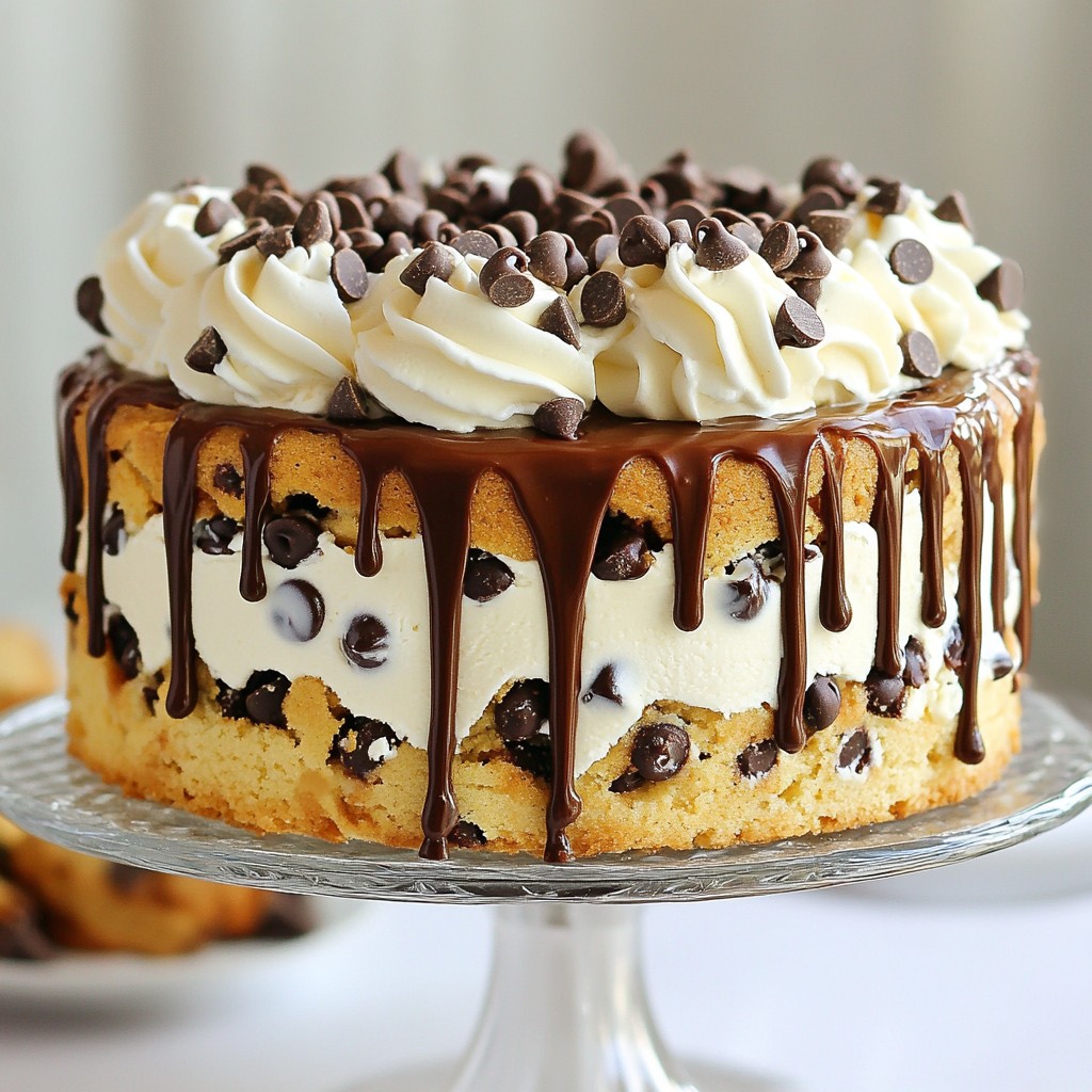 Köstliche Chocolate Chip Cookie Ice Cream Cake Rezept