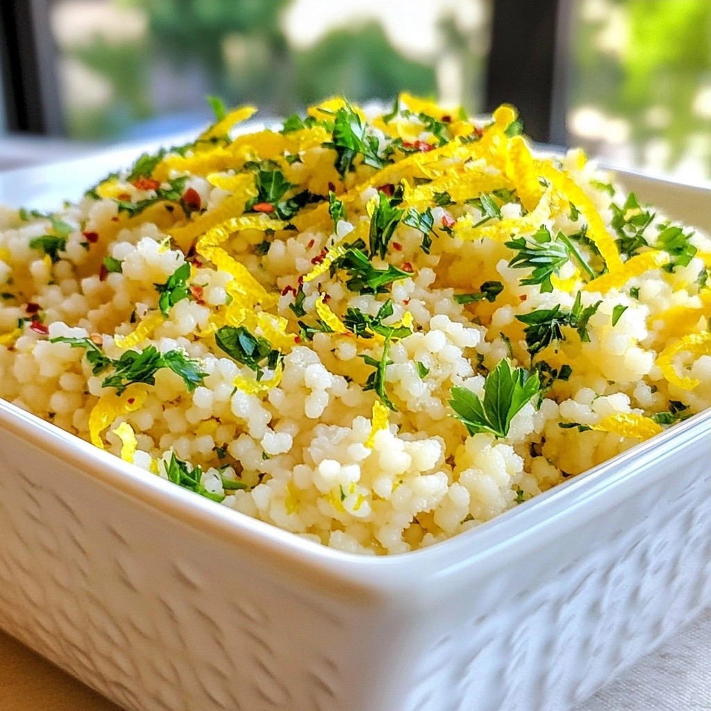 Zesty quick side dish Lemon Garlic Couscous Rezept