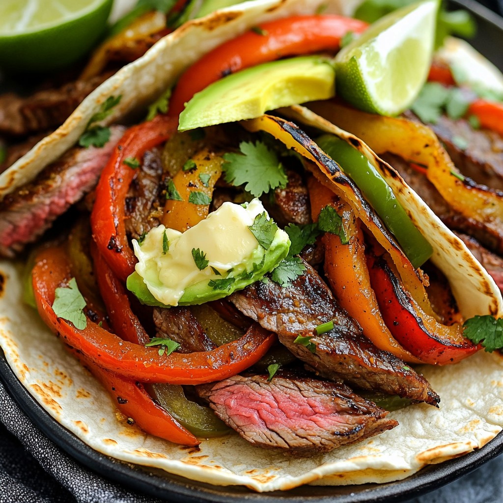 Knoblauch-Butter-Steak-Fajitas Schnelles Kochvergnügen