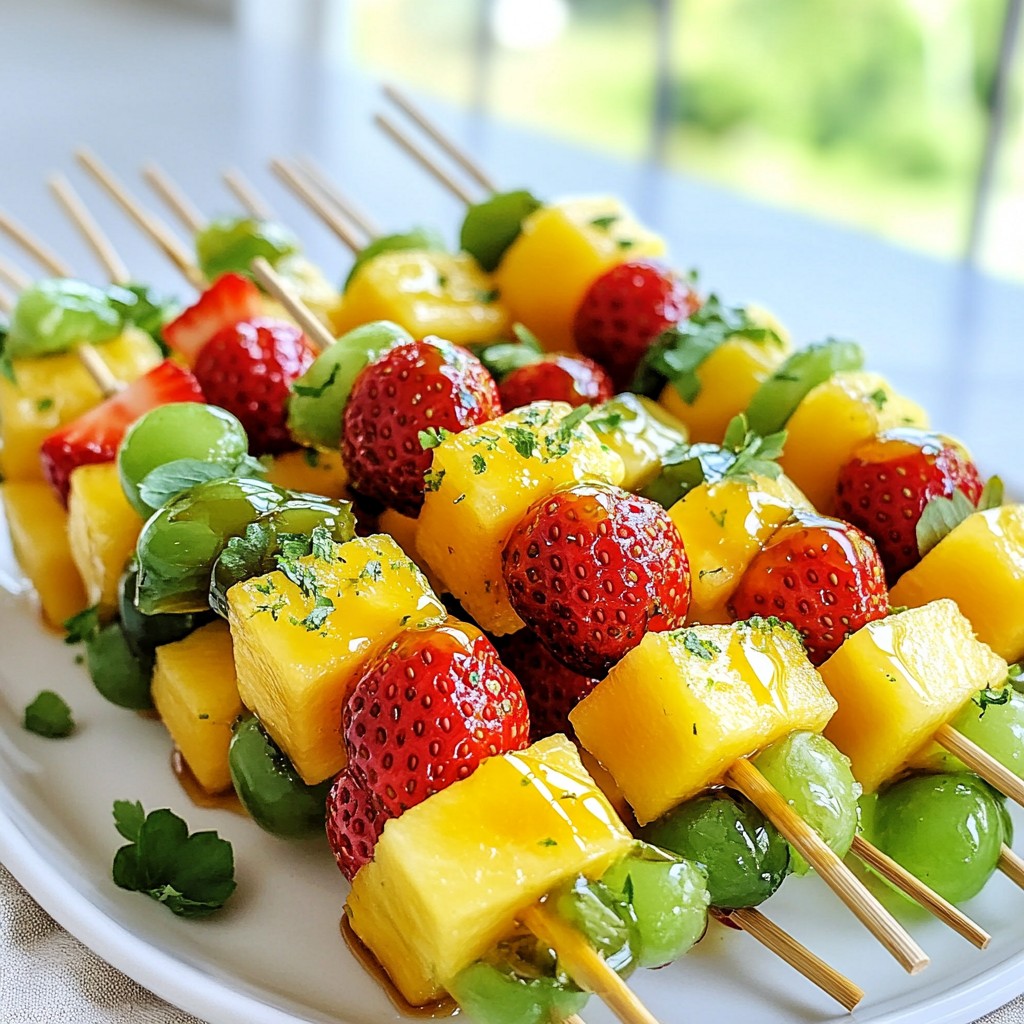 Honig Lime Fruit Kabobs Frisch und Lecker Genießen