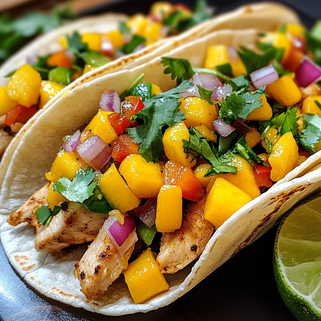 Spicy Mango Chicken Tacos Lecker und Einfach Zubereiten