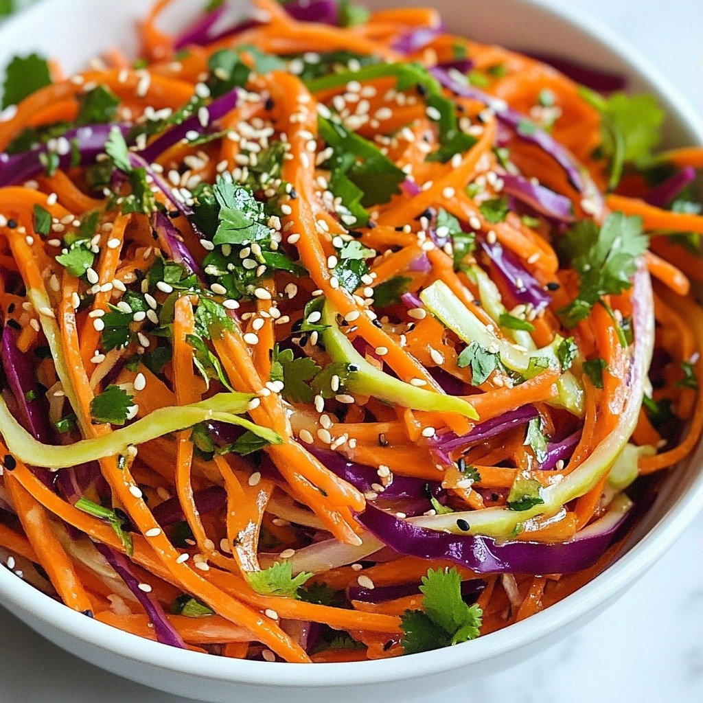 Schneller Sesam-Ingwer-Karottenslaw frisch und lecker
