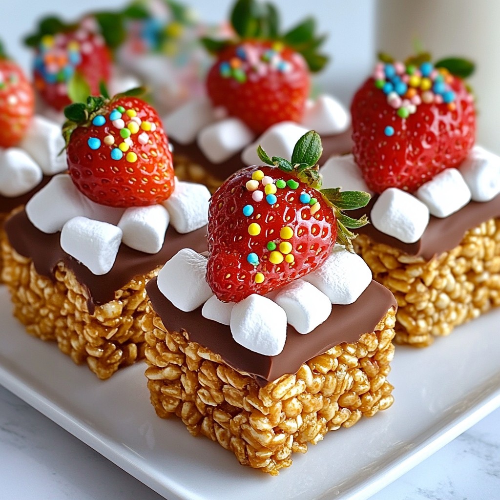Schokoladengetauchte Erdbeer-Reiskrispies Köstliche Snacks