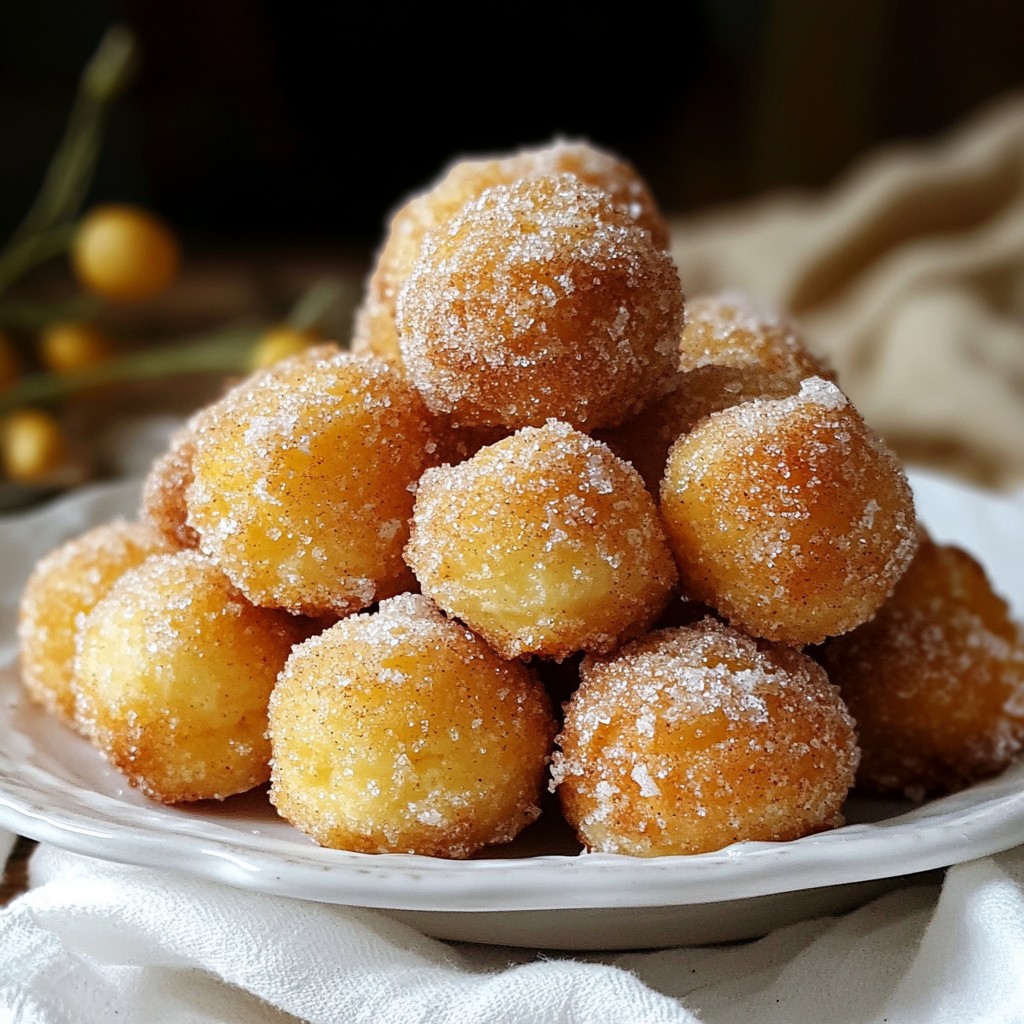 Zimt-Zucker-Donut-Löcher köstlicher Snack für jeden Tag