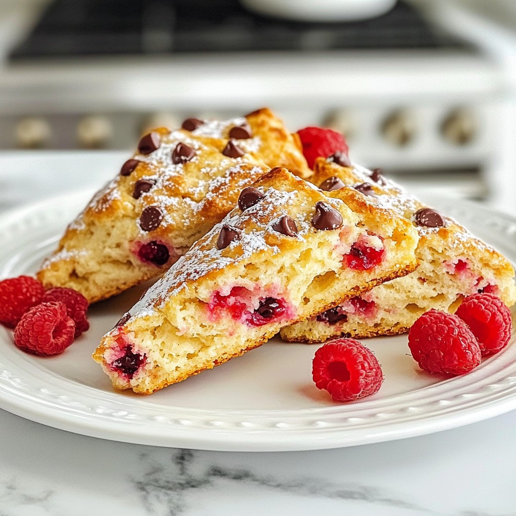 Raspberry Chocolate Chip Scones Köstlich und Einfach