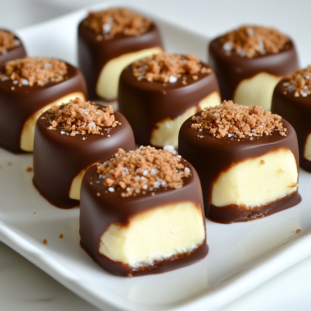 Schokoladenüberzogene Käsekuchenbällchen Lecker Snack