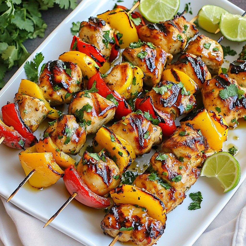 Honey Lime Grilled Chicken Kabobs mit frischem Gemüse