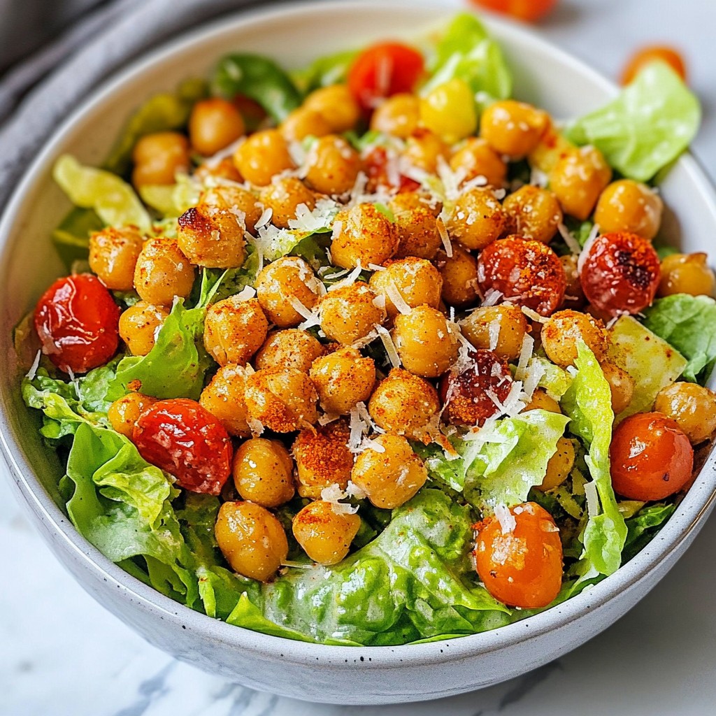 Crispy Chickpea Caesar Salad Gesunde und einfache Mahlzeit
