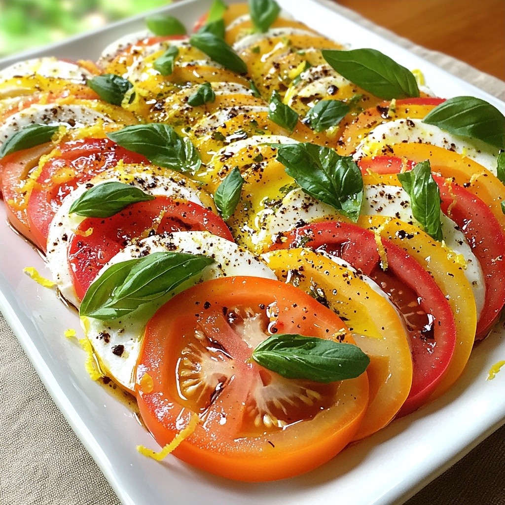 Schnelle einfache Beilage Sommer-Tomaten Caprese