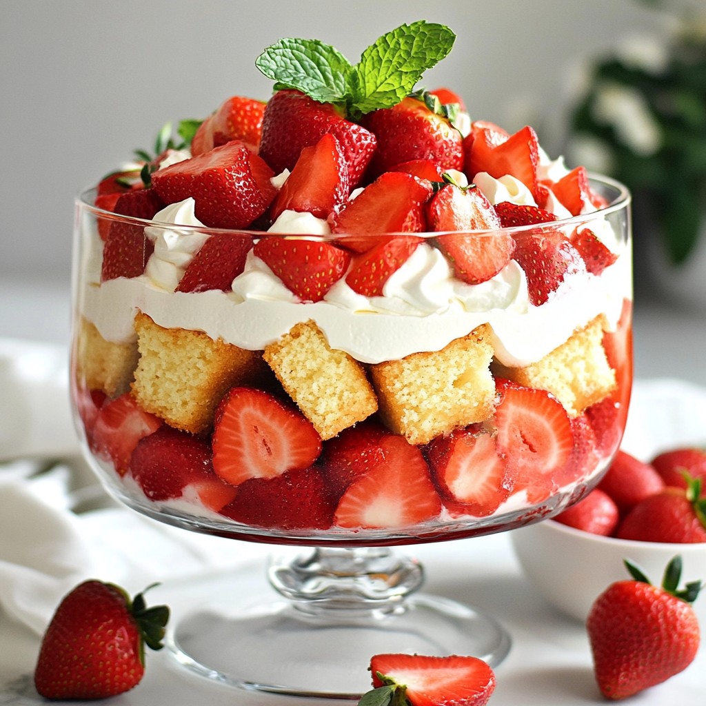 Strawberry Shortcake Trifle Einfaches und leckeres Dessert