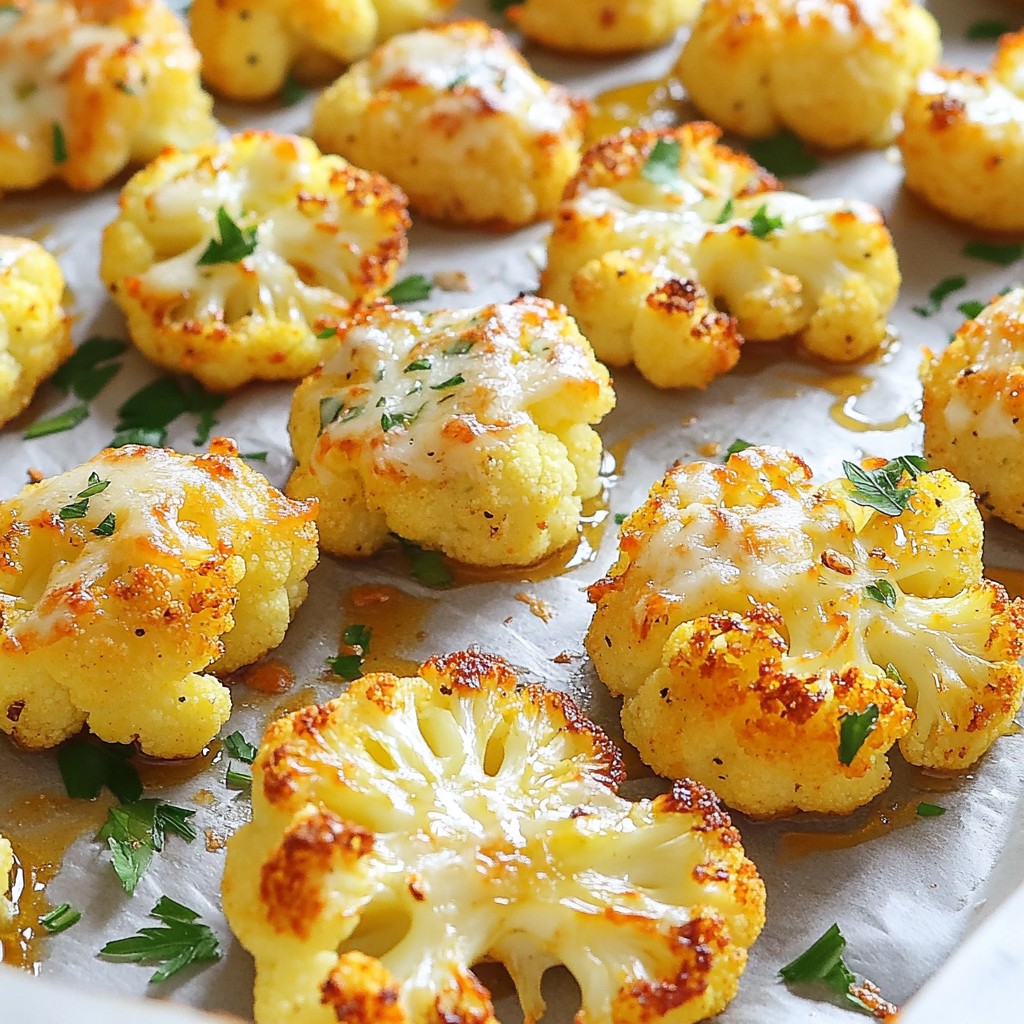 Knoblauch Parmesan Blumenkohl Bissen Einfaches Rezept