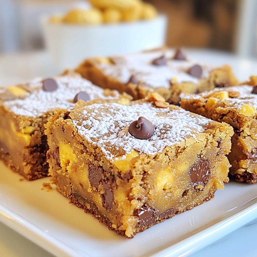 Peanut Butter Chocolate Chip Blondies Einfaches Rezept