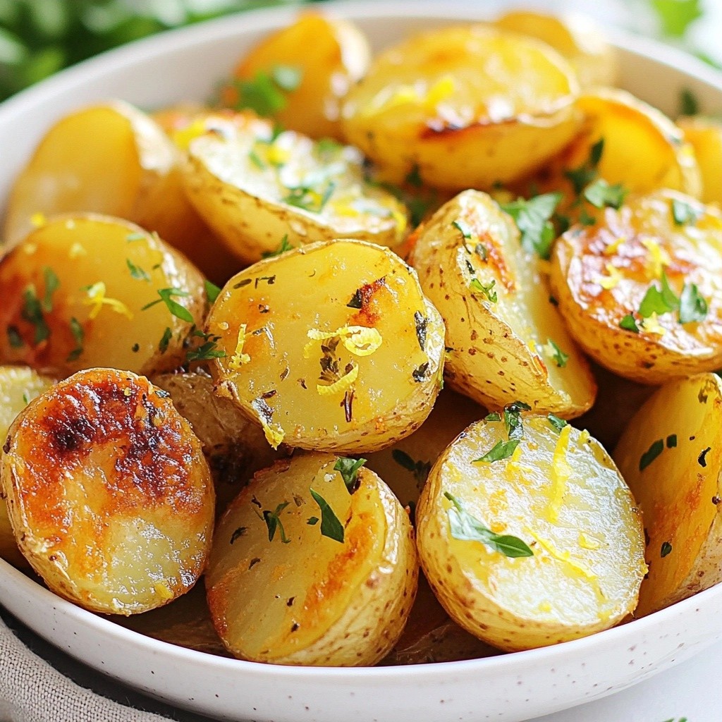 Zesty einfache Beilage Lemon Garlic Röstarte Kartoffeln