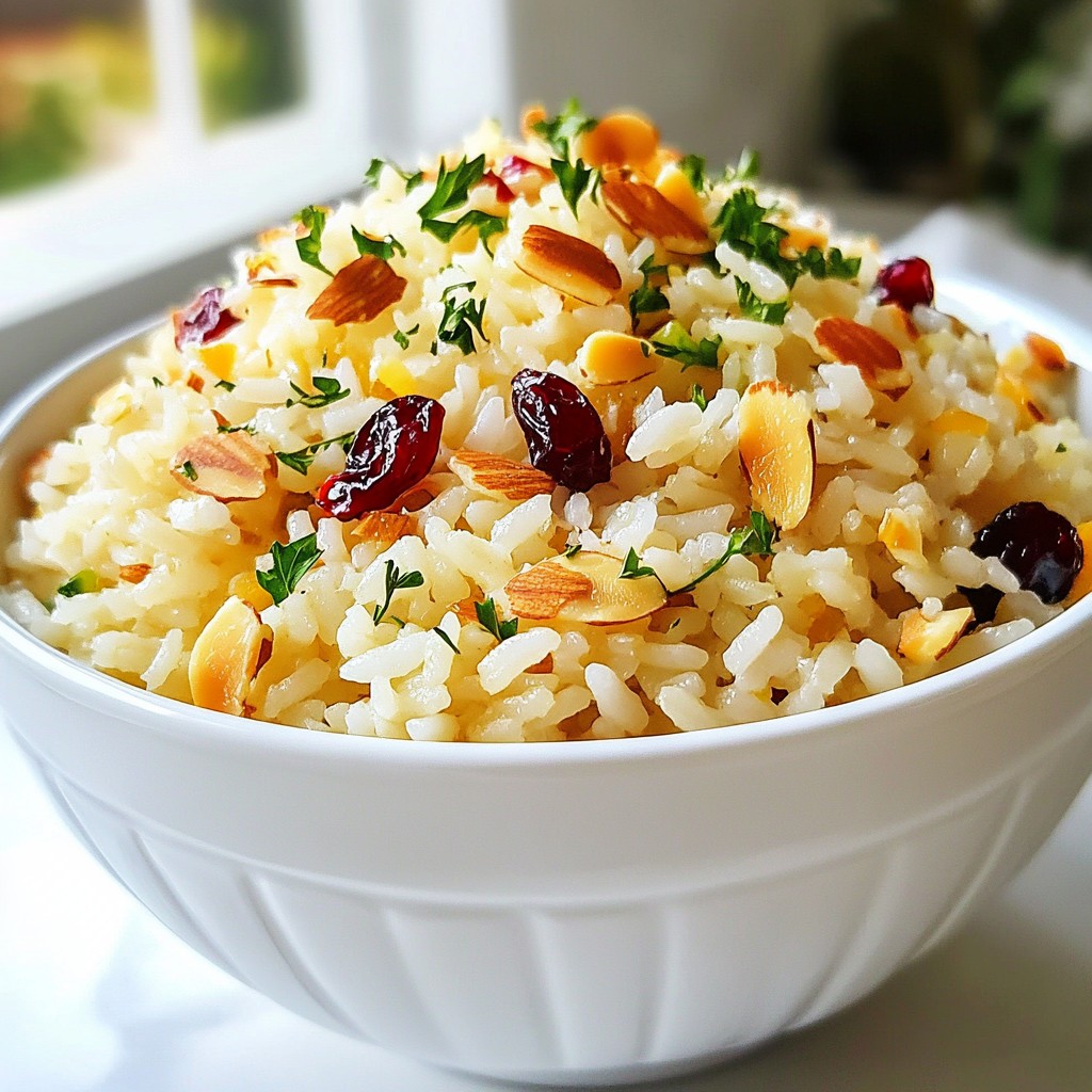 Cranberry Almond easy side dish Rice Pilaf Rezept
