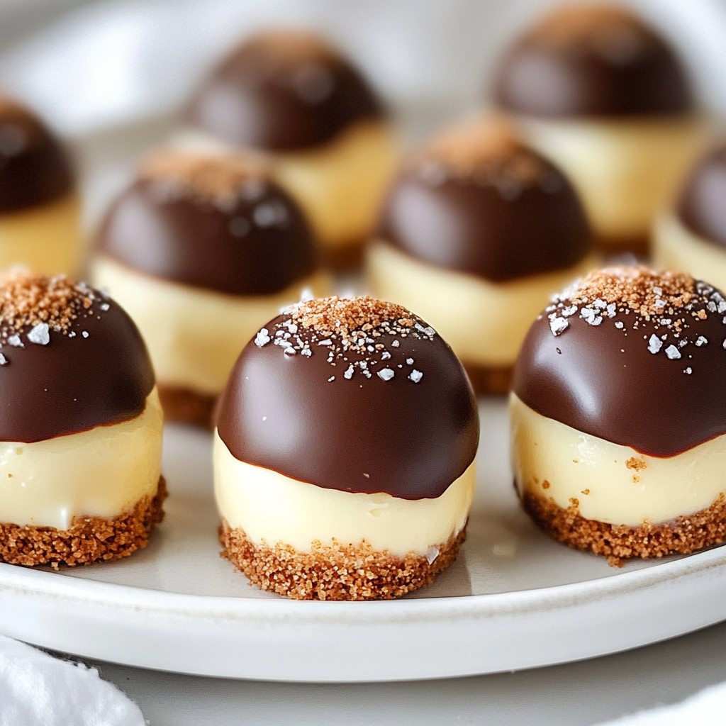 Schokoladenüberzogene Käsekuchen-Bällchen Genuss pur