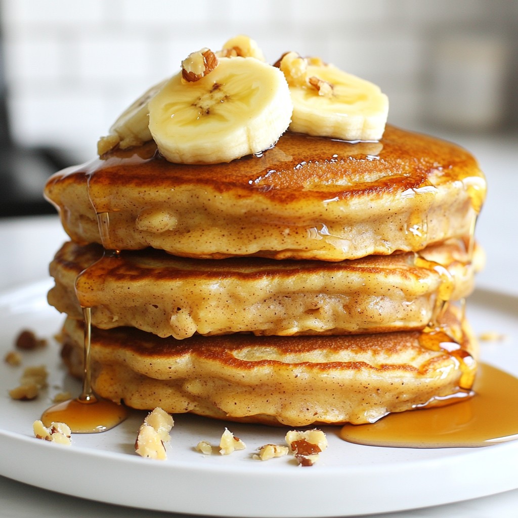 Einfache fluffige Zimt-Bananen-Pfannkuchen Rezept