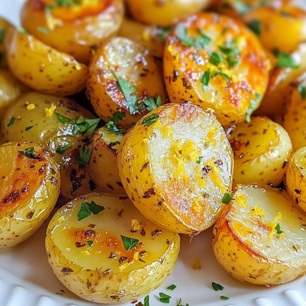 Lemon Garlic Roasted Potatoes Leckere Beilage zubereiten